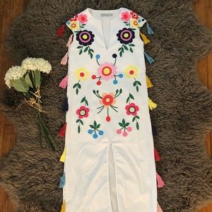 Misslook Fiesta/Multi-Colored Dress with Tassels